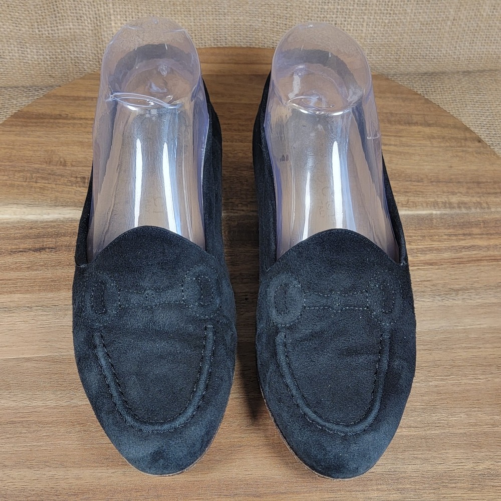 Gucci Embroidered Horsebit Loafers Black Suede Italy Women's 6.5B Designer Flats - Picture 3 of 10